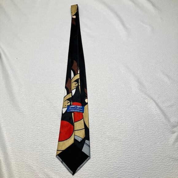 USPS Looney Tunes Stamp Collection 4" Neck Tie 1997 Taz Tasmanian Devil - Picture 7 of 9